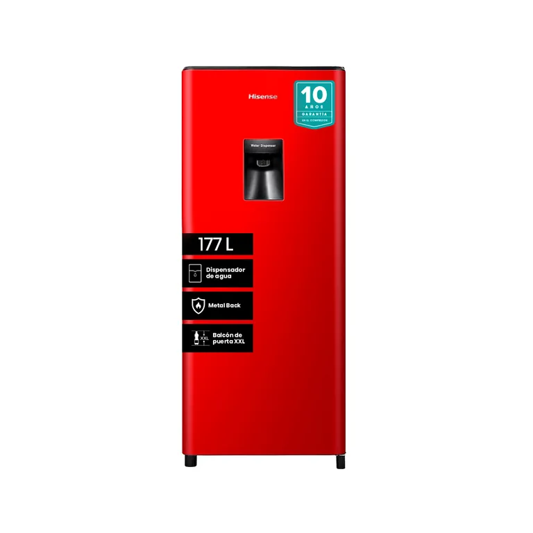 Refrigerador Single Door Frío Directo 177 Litros Rojo HRO179 RD