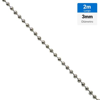 Cadena decorativa dimetro 3.0 x 6 cromado 2 metros