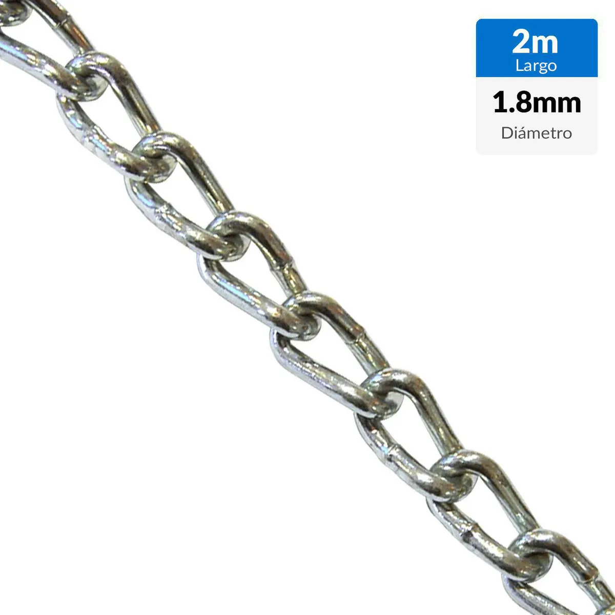 MAMUT - Cadena decorativa diámetro 1.8 x 14 zincado 2 metros