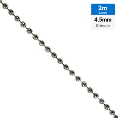 Cadena decorativa dimetro 4.5 x 10 cromado 2 metros