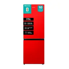 HISENSE - Refrigerador Bottom Freezer Frío Directo 165 Litros Rojo RB215NR