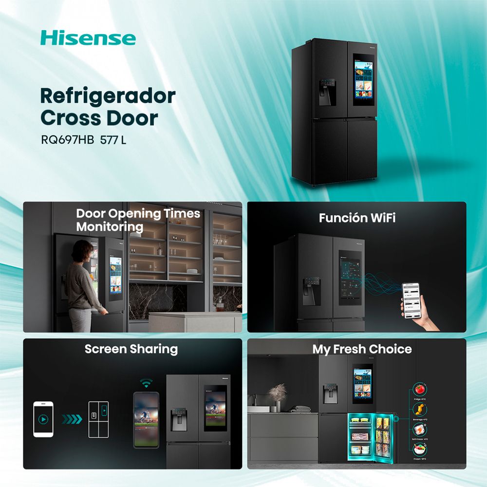 Refrigerador Cross Door Multidoor No Frost 577 Litros Negro RQ697HB, foto 7