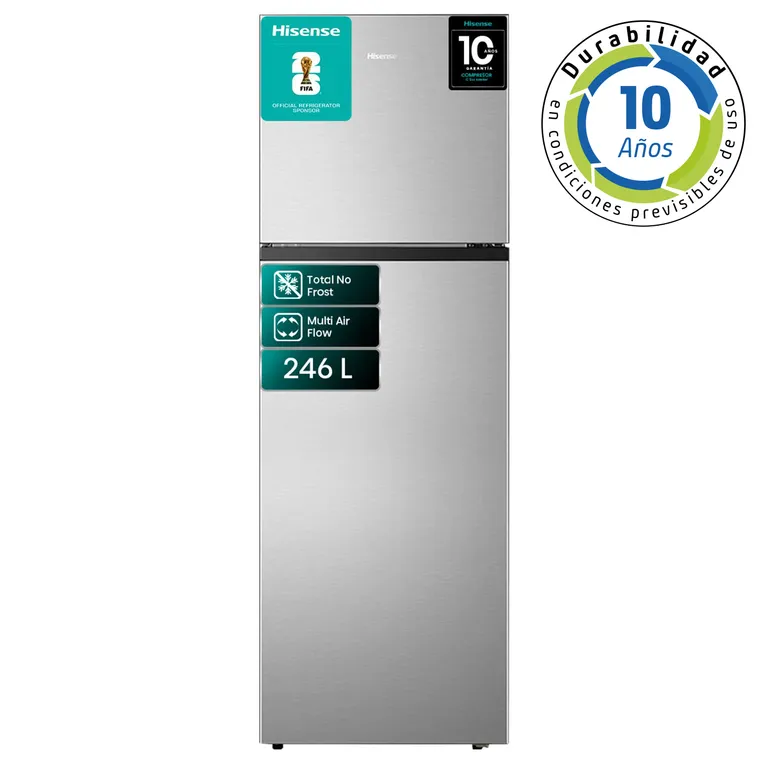 HISENSE Refrigerador Top Freezer No Frost 246 Litros Inox RT320NV