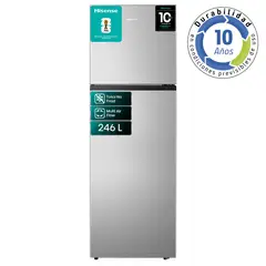 HISENSE - Refrigerador Top Freezer No Frost 246 Litros Inox RT320NV