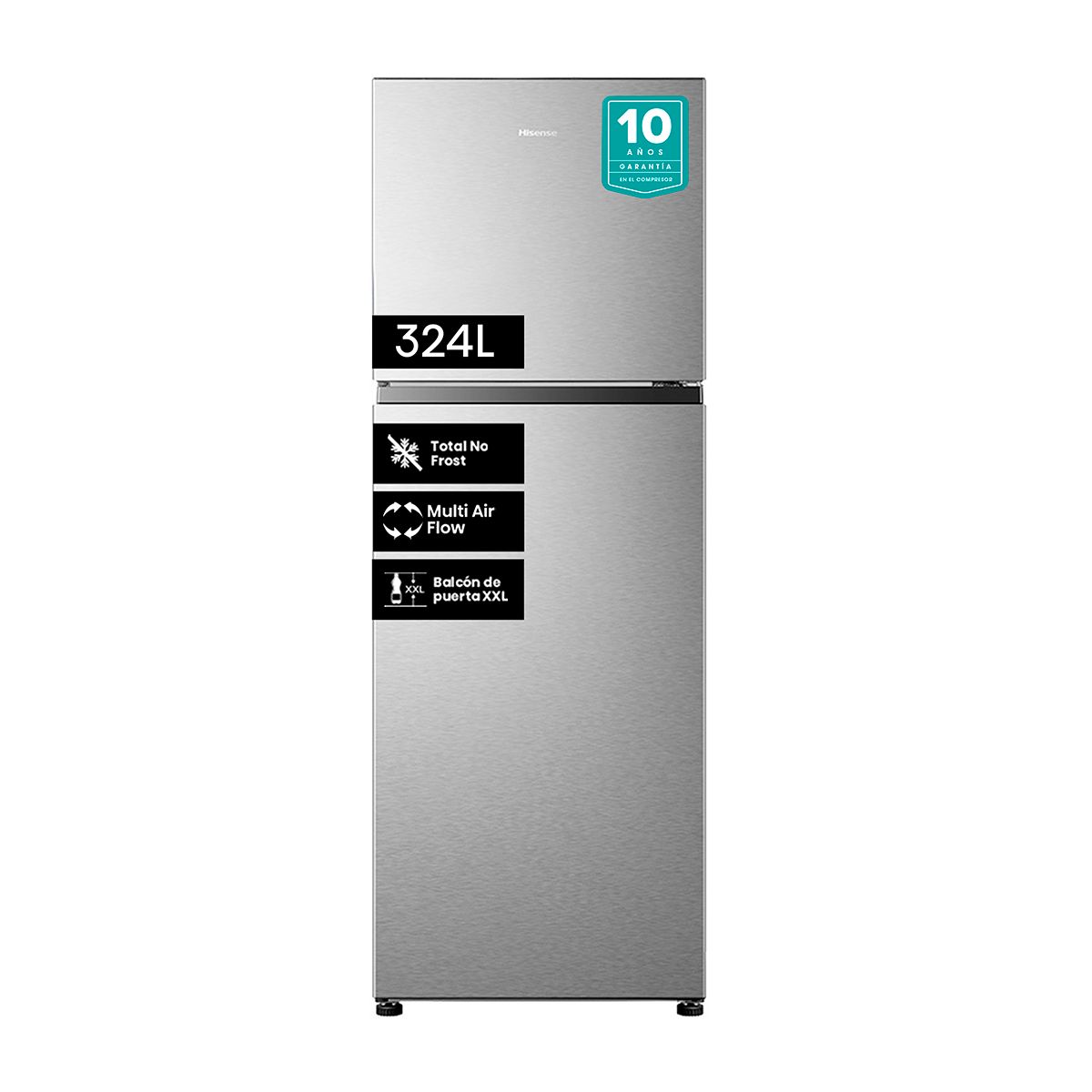 HISENSE - Refrigerador Top Freezer No Frost 324 Litros Silver RD-42WR