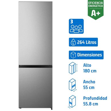 Refrigerador Bottom Freezer Fro Directo 264 Litros Silver RB341NL