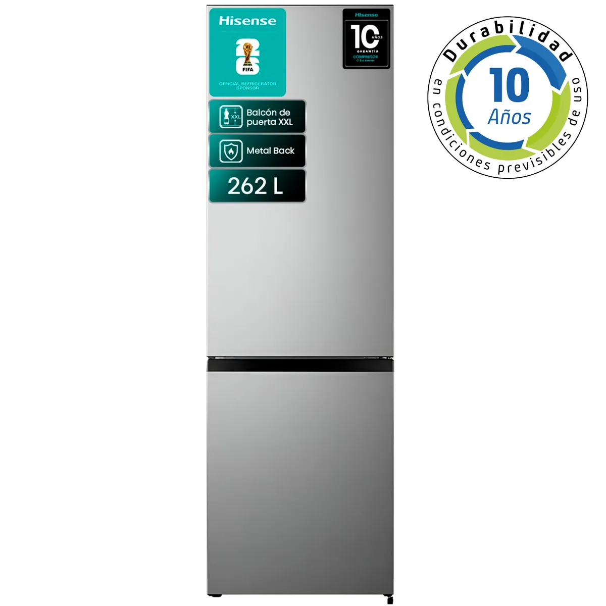 Refrigerador Bottom Freezer Frío Directo 262 Litros Inox RB341NL, marca HISENSE - Foto Principal