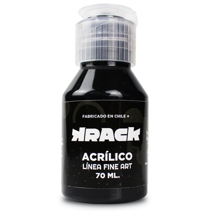 KRACK - Pintura Acrílica Negro Brígido 70 ml