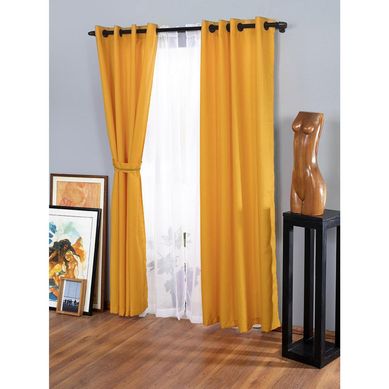 Combo Cortina de Tela Argolla Agatha 2 PaoS/2 Velos/2 Abrazaderas