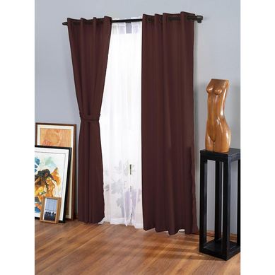 Combo Cortina de Tela Argolla Agatha 2 PaoS/2 Velos/2 Abrazaderas