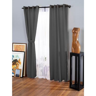 Combo Cortina de Tela Argolla Agatha 2 PaoS/2 Velos/2 Abrazaderas