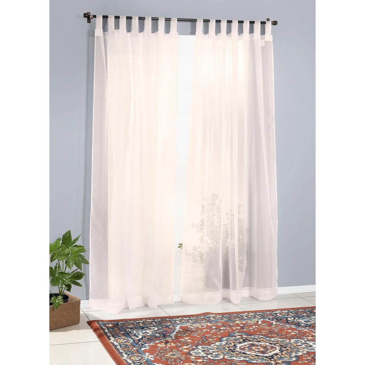 DORAL - Set 2 Paños Cortina Velo Presilla