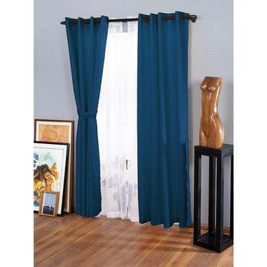 Combo Cortina de Tela Argolla Agatha 2 PaoS/2 Velos/2 Abrazaderas