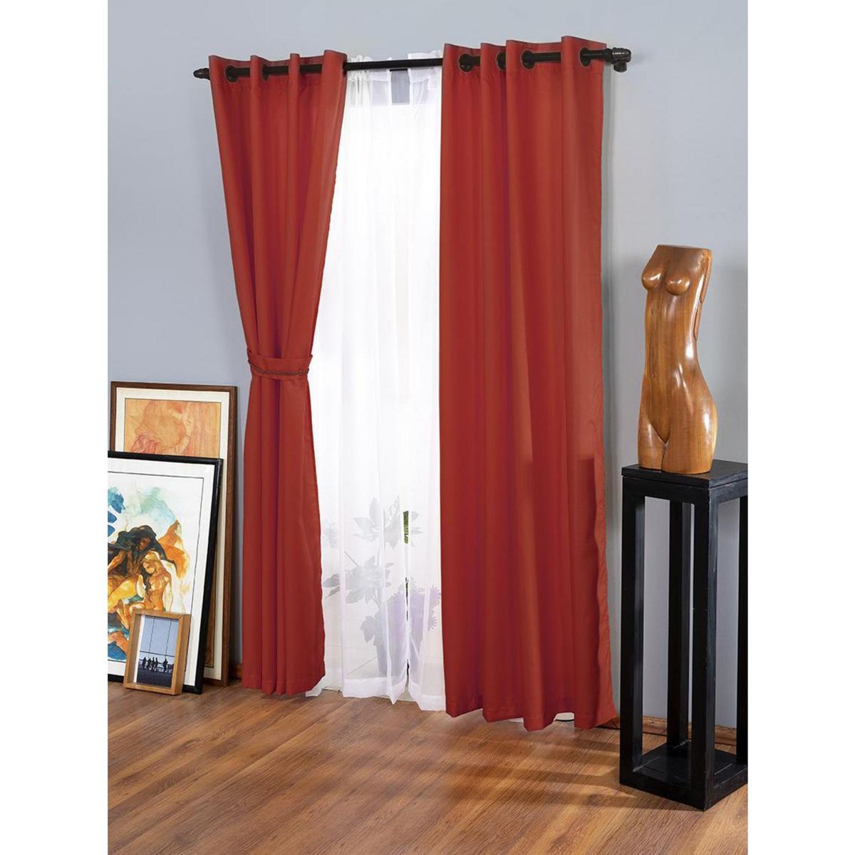 DORAL - Combo Cortina Agatha 2 PañoS/2 Velos/2 Abrazaderas