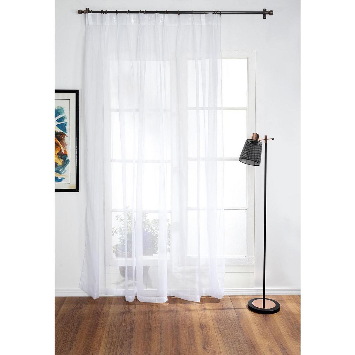 DORAL - Cortina velo pinzas 1 paño 1.45 x 2.30 m blanco