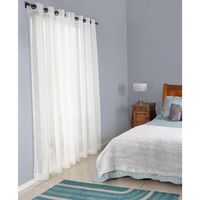 Set Cortinas 2 Paños De velo 145x220 cm Blanco