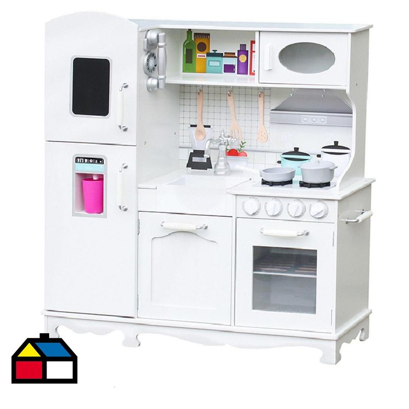KIDSCOOL - Full kitchen blanca con accesorios