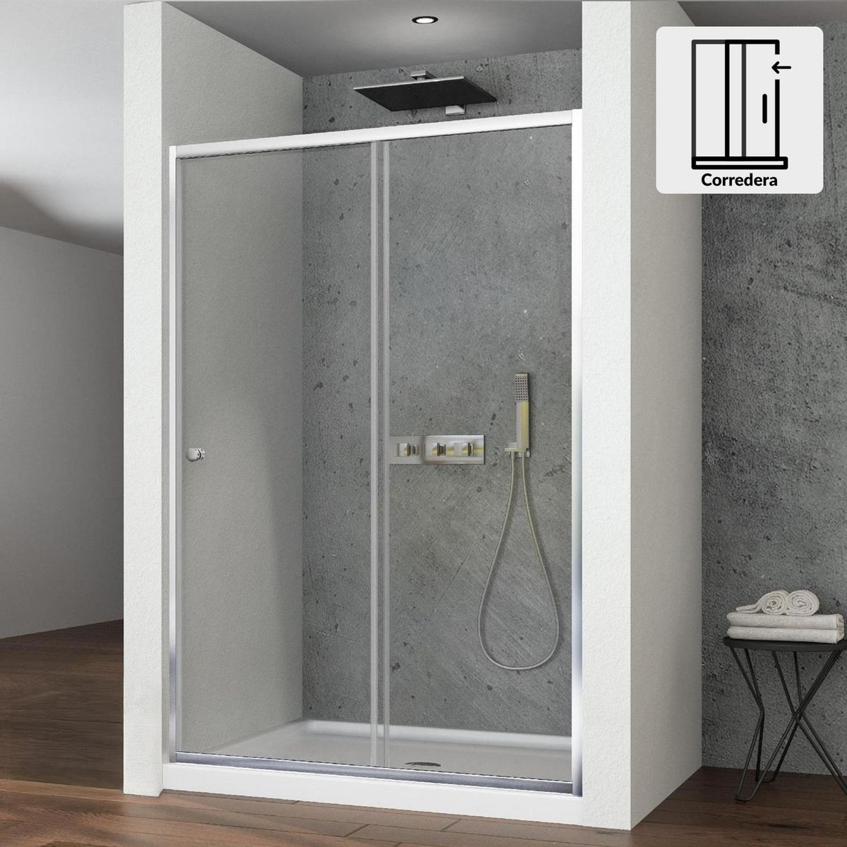 DUSCHY - Mampara eko corredera frontal 160x190 cm