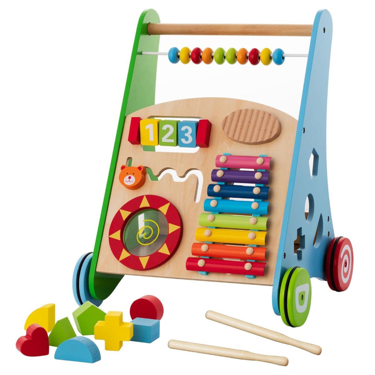 KIDSCOOL - Caminador Didactico Multifunción Madera Desde 9 meses
