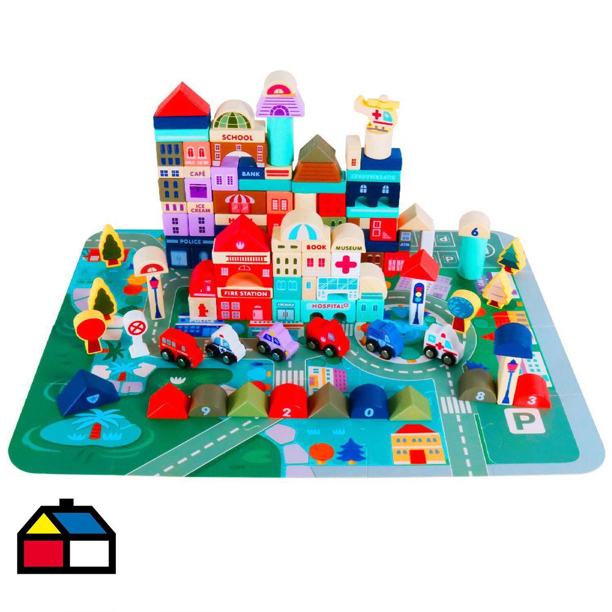 KIDSCOOL - Juego didáctico City con actividades en 115 piezas