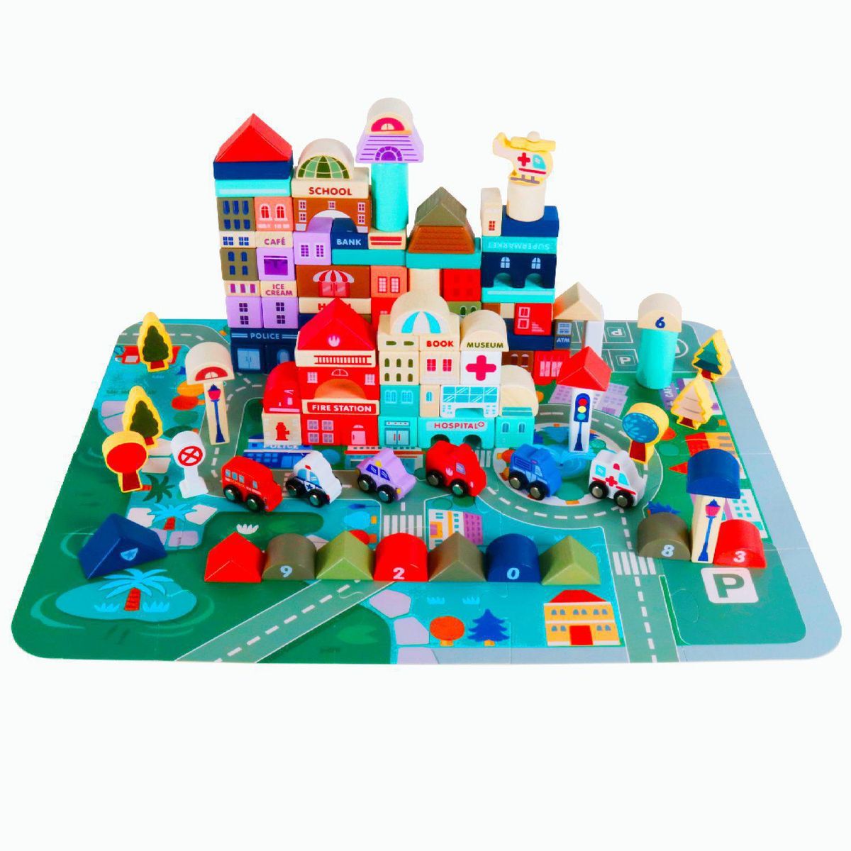 KIDSCOOL - Juego didáctico City con actividades en 115 piezas