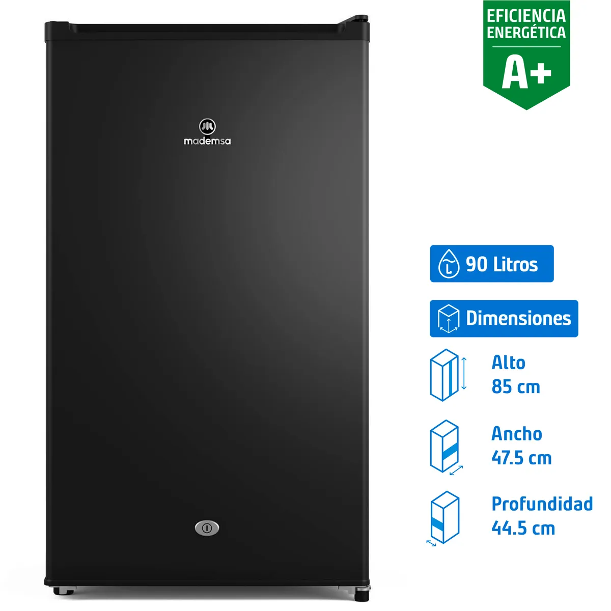 MADEMSA - Minibar 90 Litros Negro MMB 91 BLK