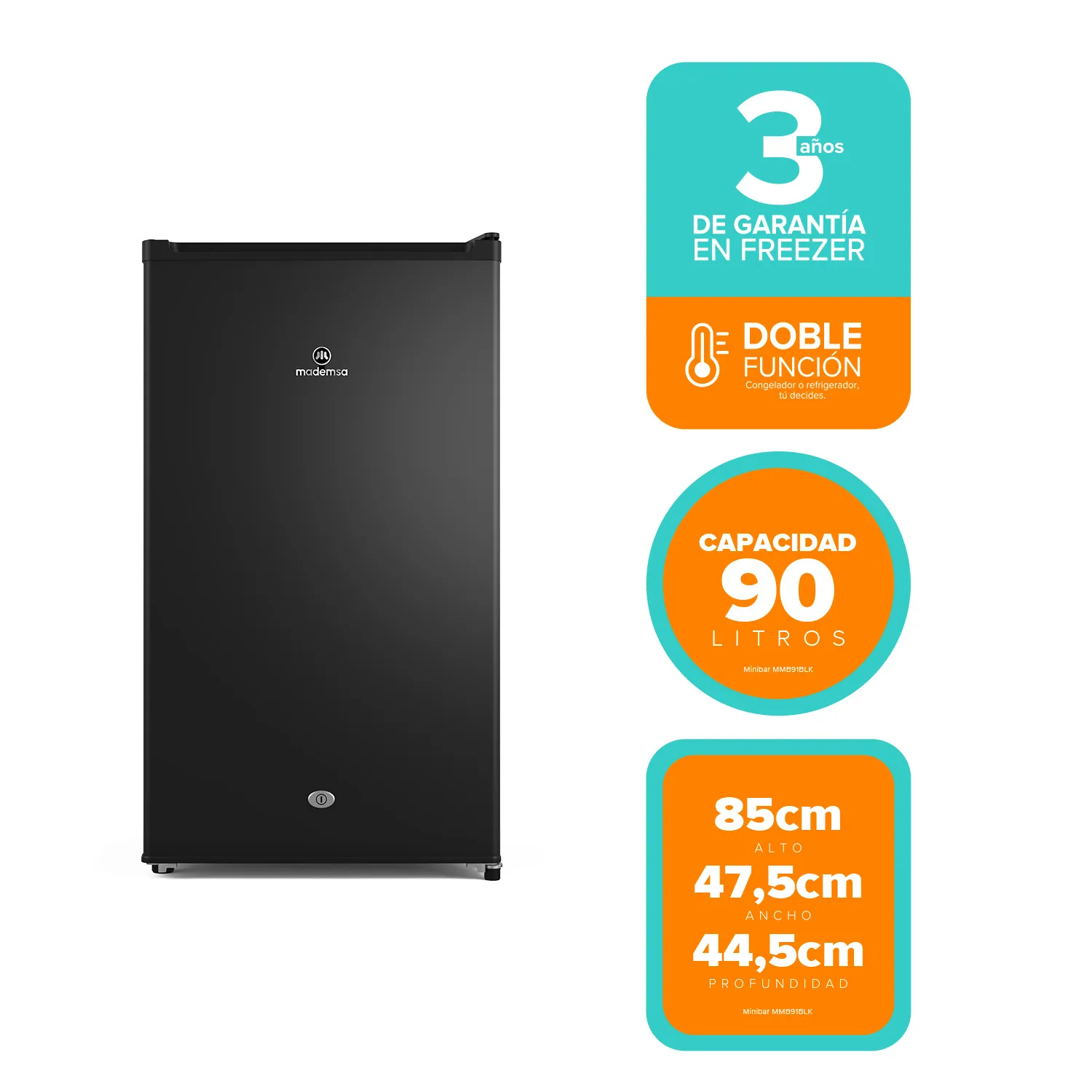 MADEMSA Minibar 90 Litros Negro MMB 91 BLK | Falabella Chile