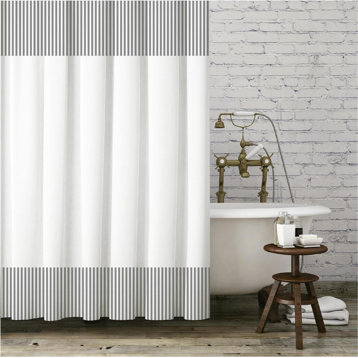 ATMOSPHERA HOME - Cortina lineas grises 180x180 cm