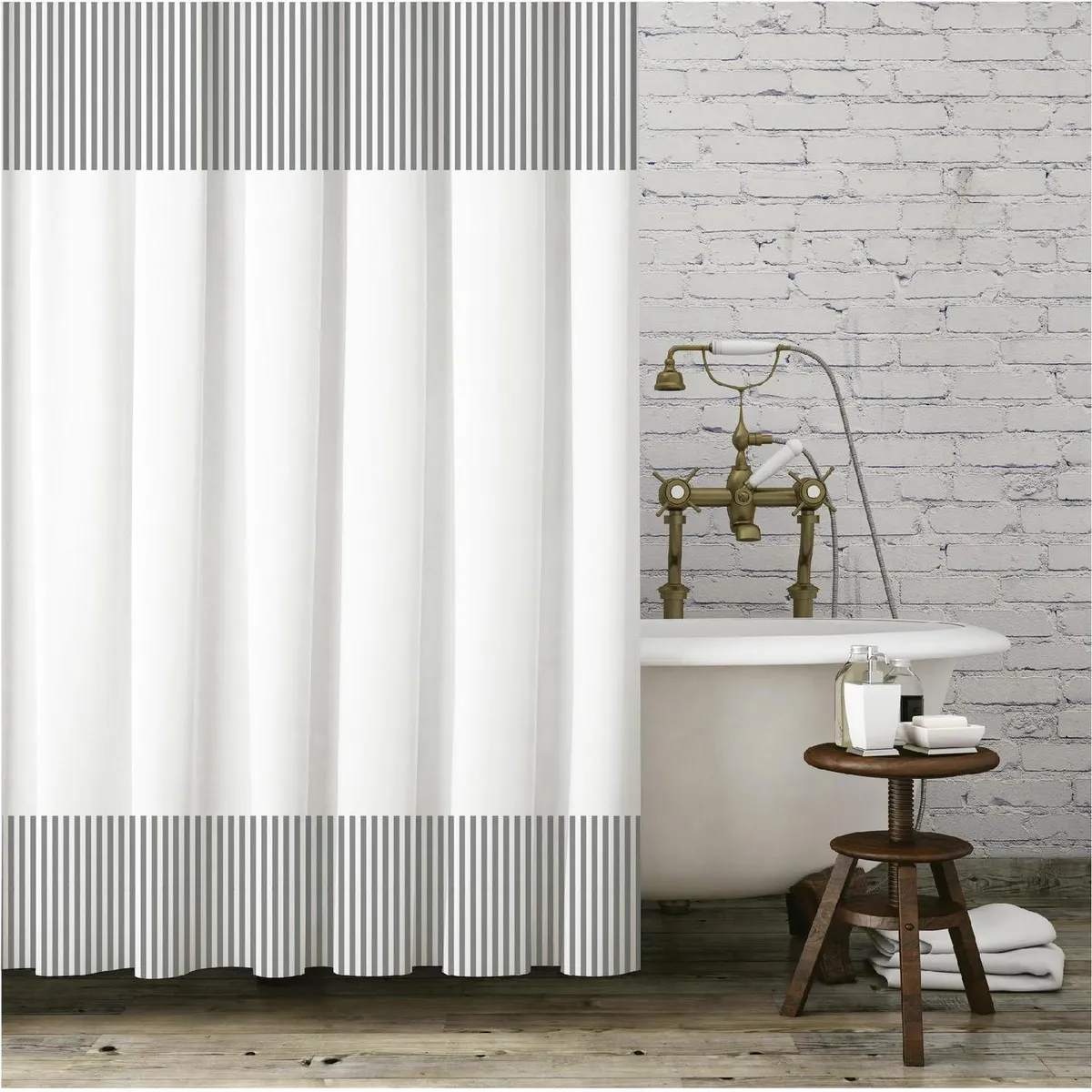 ATMOSPHERA HOME - Cortina lineas grises 180x180 cm