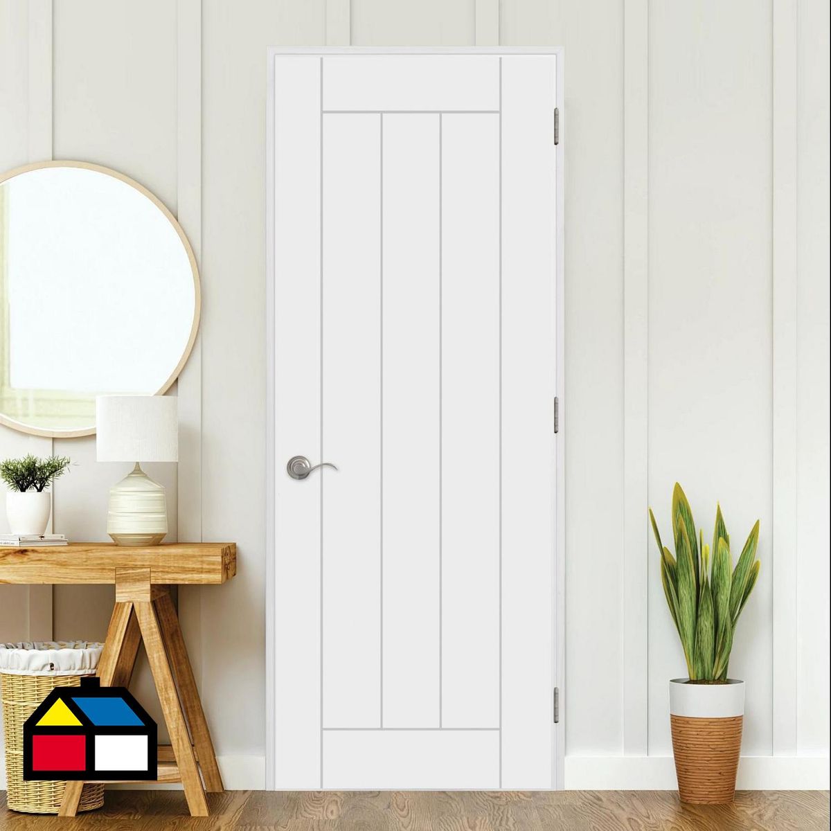 MASONITE - Puerta HDF 60x200 cm Armonia Prepintado Blanco