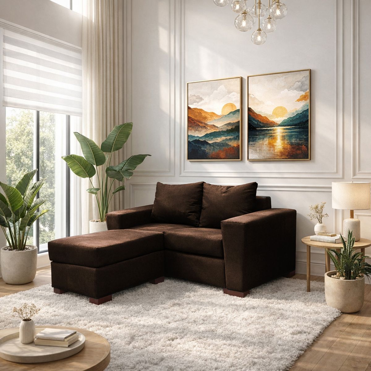 DKORA - Sofá Amber 2 cuerpos + pouf