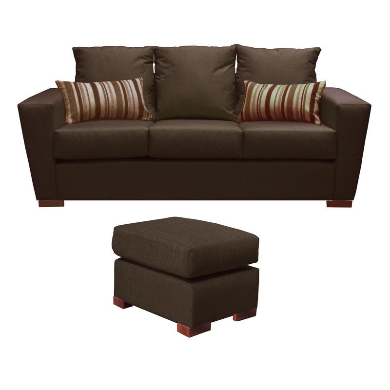 DKORA - Sofá Amber 3 cuerpos + pouf