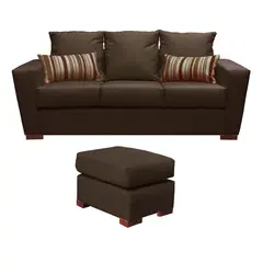 DKORA - Sofá Amber 3 cuerpos + pouf