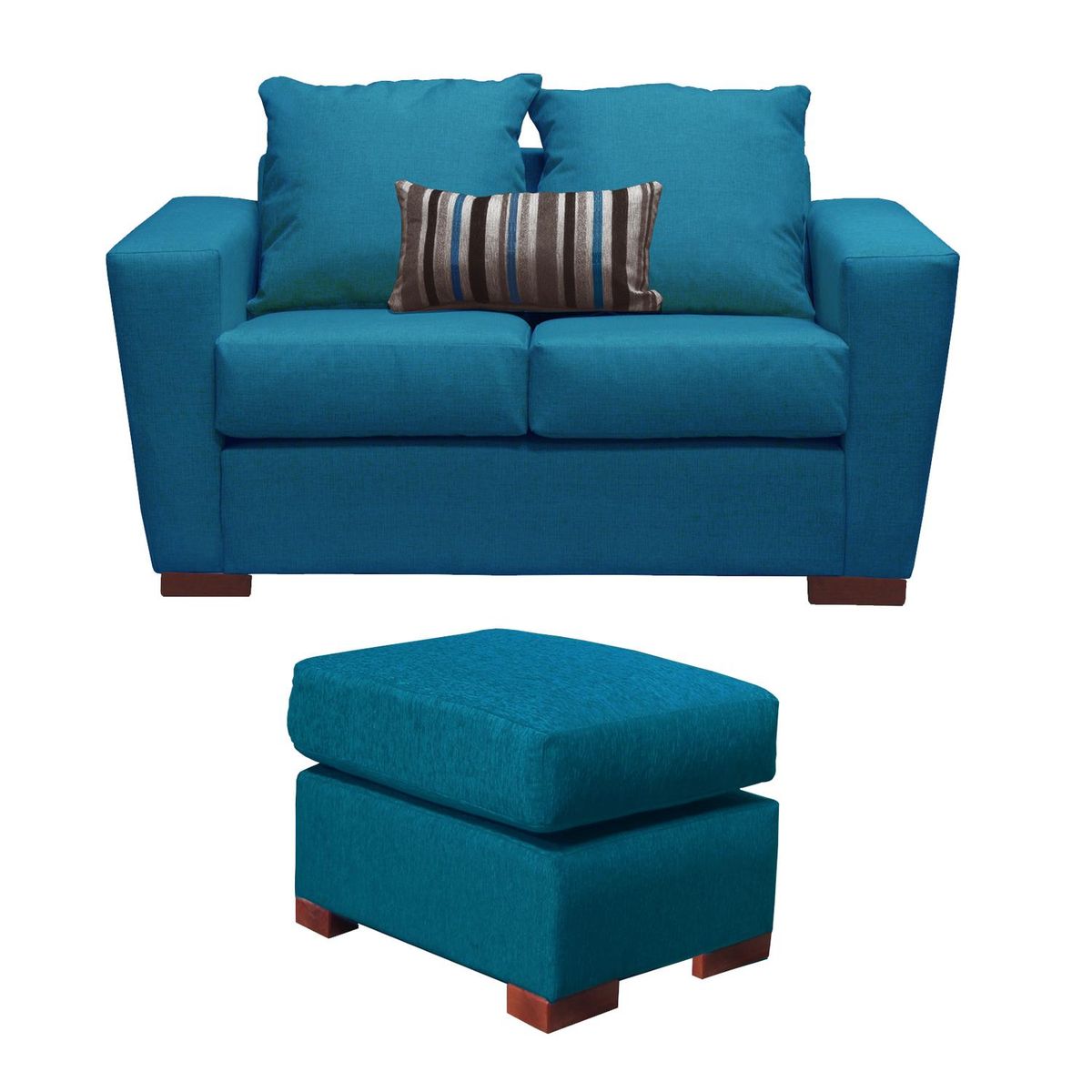 DKORA - Sofá Amber 2 cuerpos + pouf