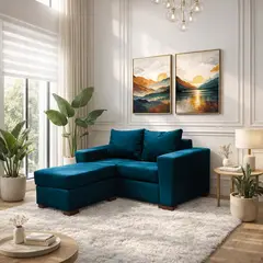 DKORA - Sofá Amber 2 cuerpos + pouf