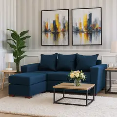 DKORA - Sofá Amber 3 cuerpos + pouf