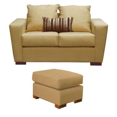 Sof Amber 2 cuerpos + pouf beige