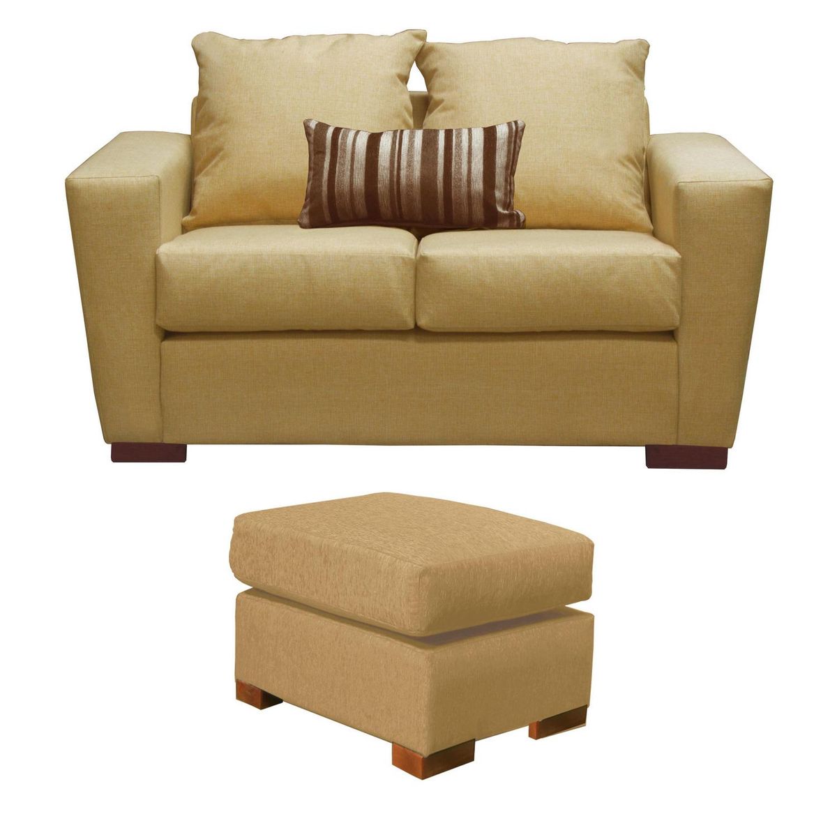 DKORA - Sofá Amber 2 cuerpos + pouf