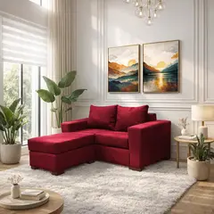 DKORA - Sofá Amber 2 cuerpos + pouf