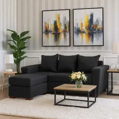 DKORA - Sofá Amber 3 cuerpos + pouf