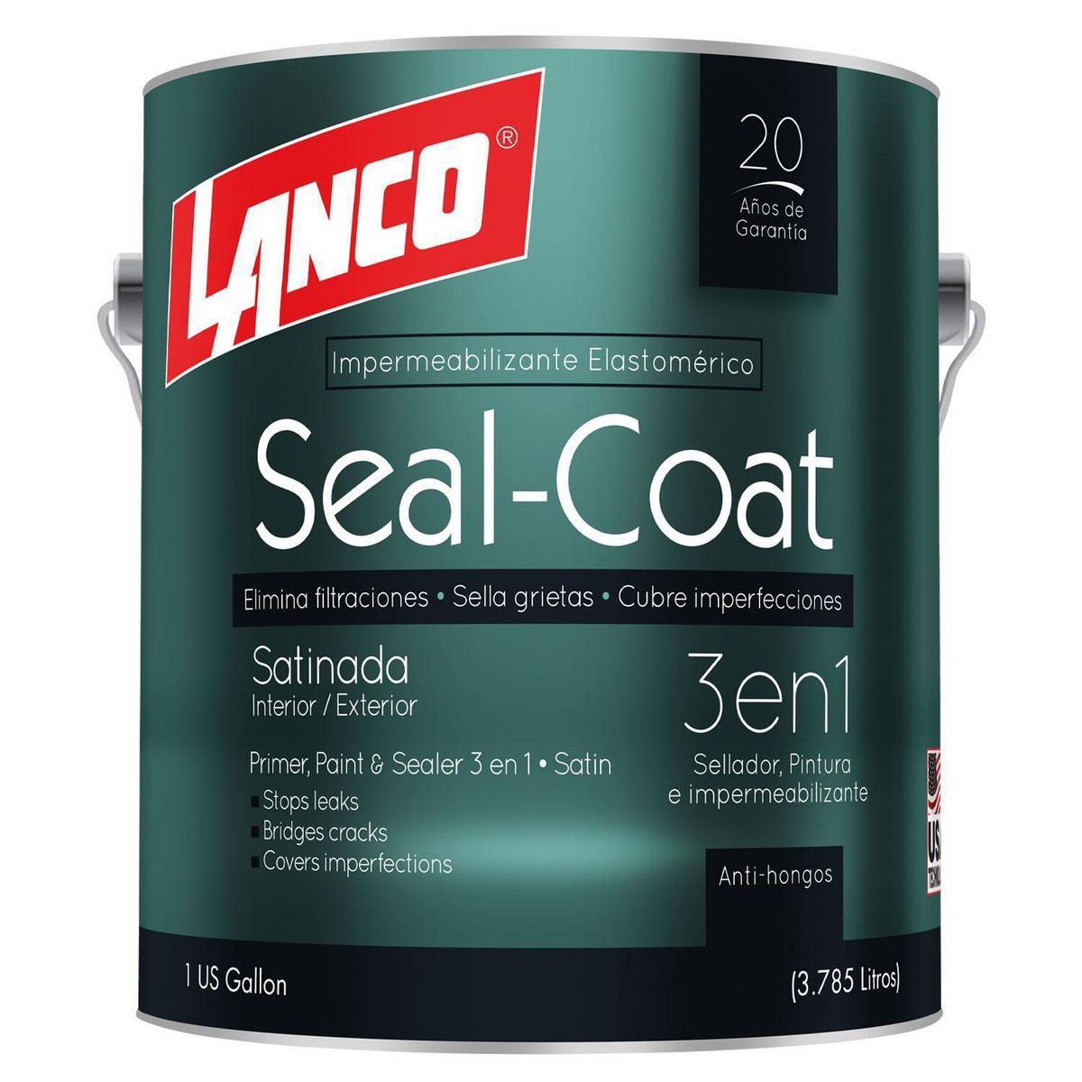 LANCO - Esmalte al Agua Galón 1 galón(es) Satinado Blanco 