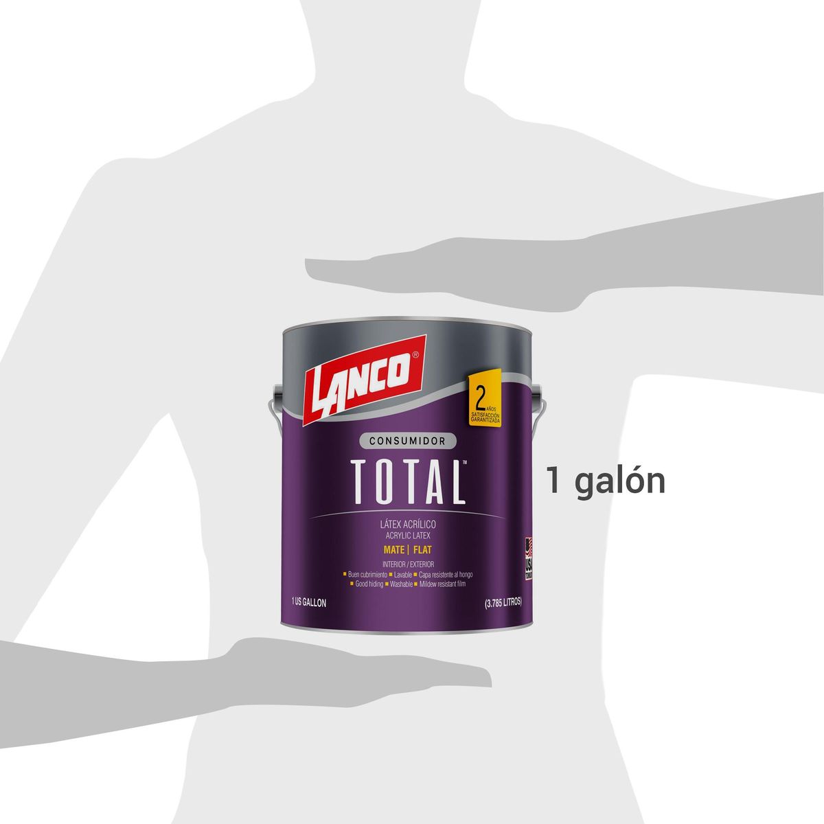 LANCO - Pintura Acrílica Galón 1 galón(es) Mate Blanco 