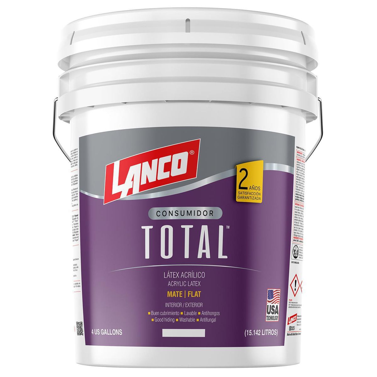 LANCO - Pintura Acrílica Tineta 4 galón(es) Mate Blanco