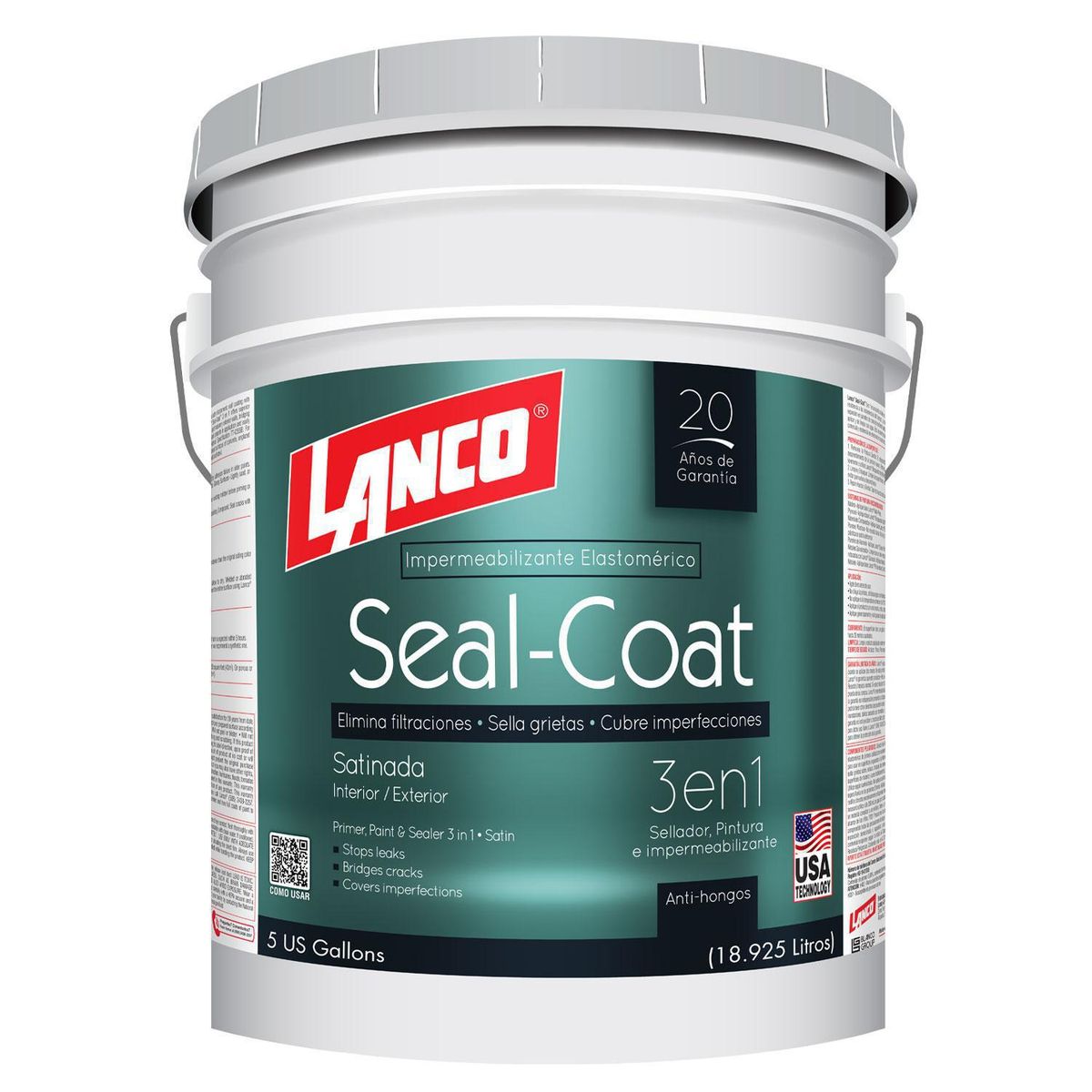 LANCO - Esmalte al Agua Tineta 4 galón(es) Satinado Blanco