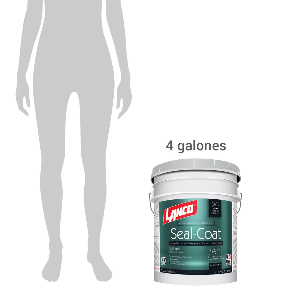 LANCO - Esmalte al Agua Tineta 4 galón(es) Satinado Blanco