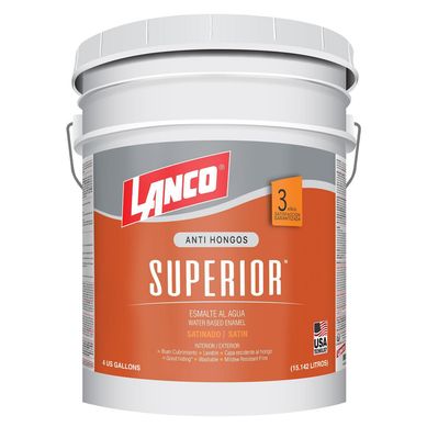 Esmalte al agua superior satinado blanco 4 galones
