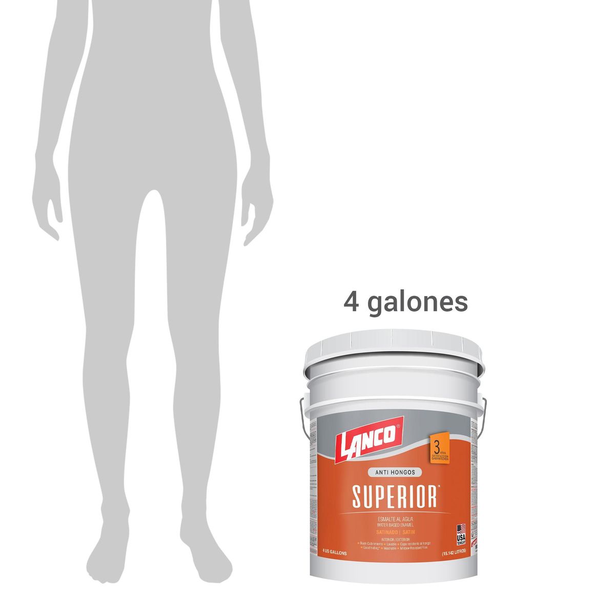 LANCO - Esmalte al Agua Tineta 4 galón(es) Satinado Blanco