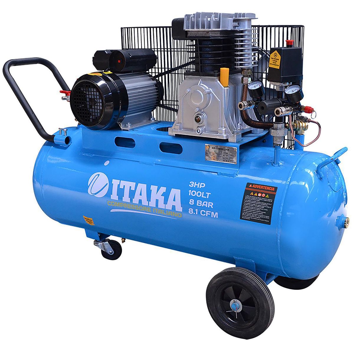 ITAKA - Compresor de Aire Horizontal 2200 W 100 Litros IT-30100