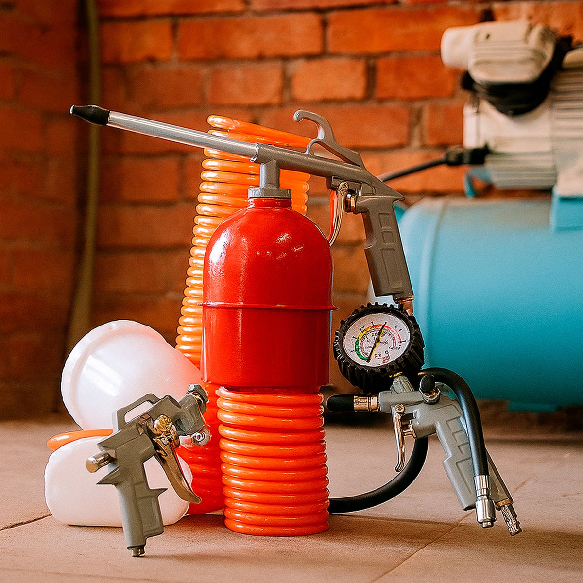 ITAKA - Set pistola compresor 5 piezas