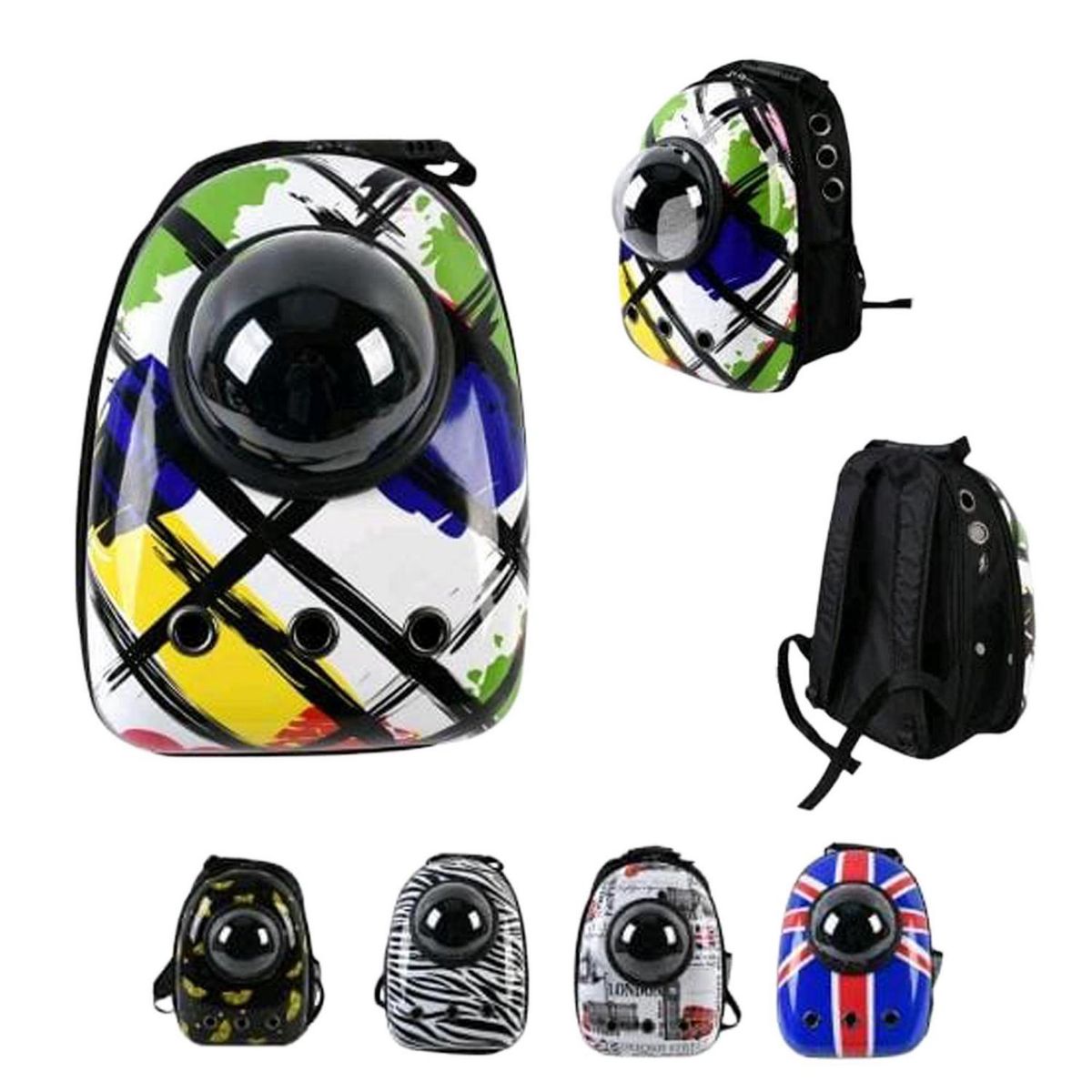 JENNY HOME - Mochila Transporte Rígida con Ventilación para Gato 43x28x32 cm Multicolor